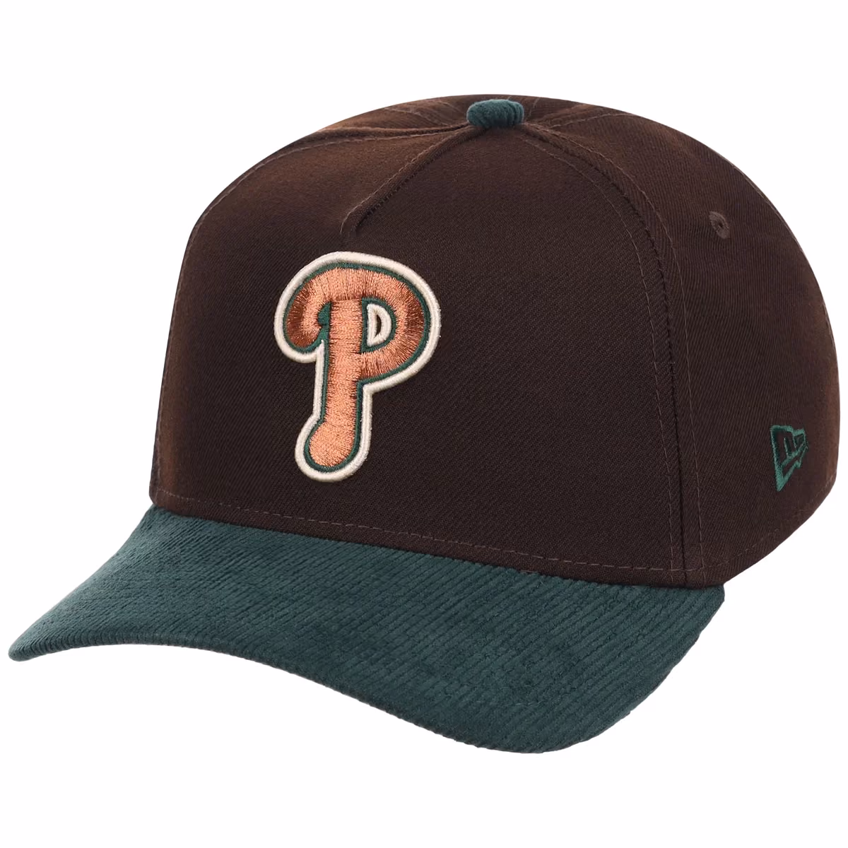 Philadelphia Phillies MLB Forest Ember New Era 9FORTY A-Frame detail view