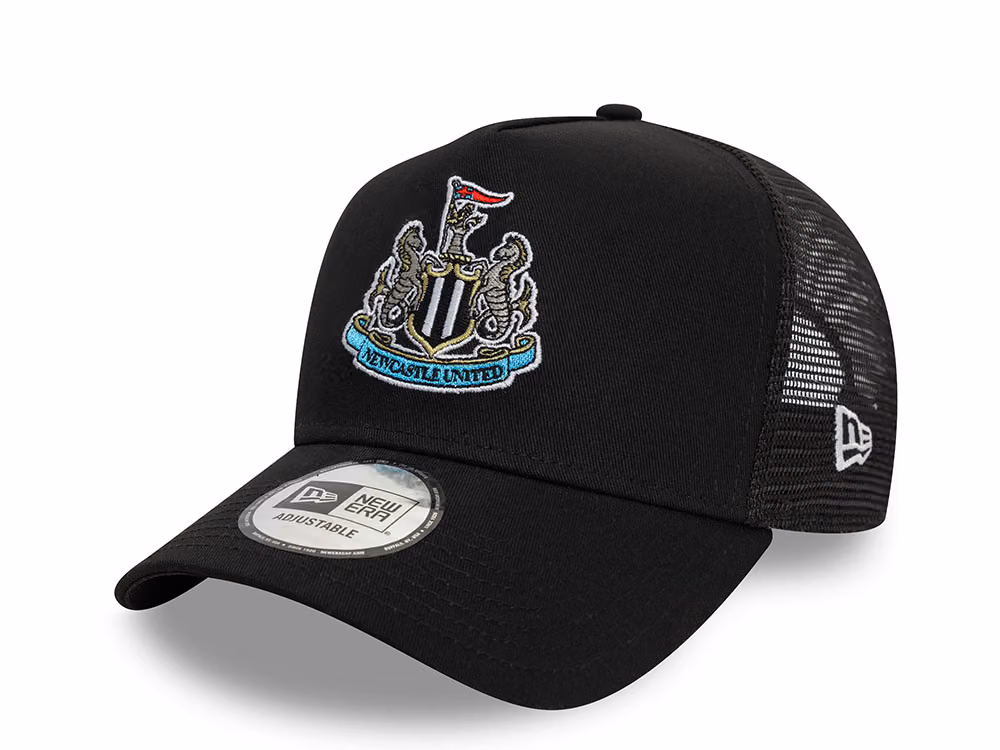 New Era Newcastle United Fc Core Black Prime Edition 9Forty A Frame Trucker Snapback Hat front