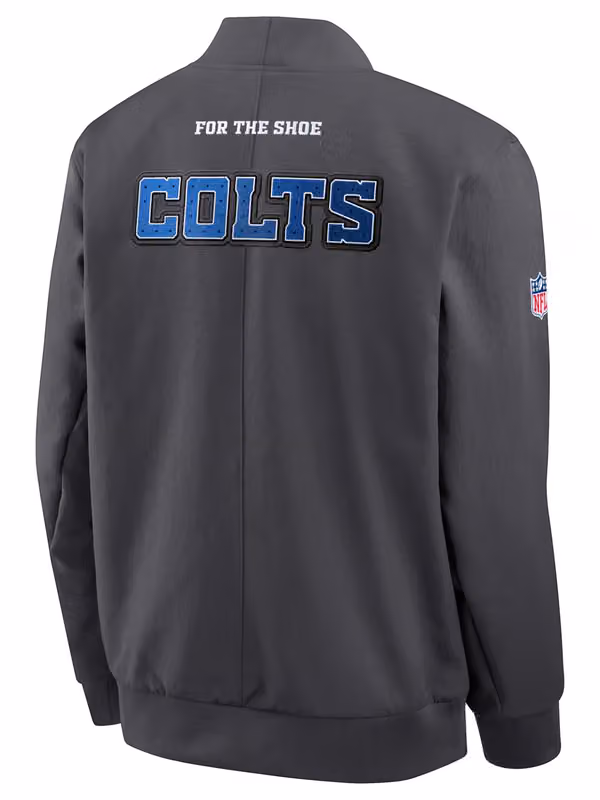 Indianapolis Colts 2026 NFL Rivalries Sideline Bomber Jacket Dark Gray view 3