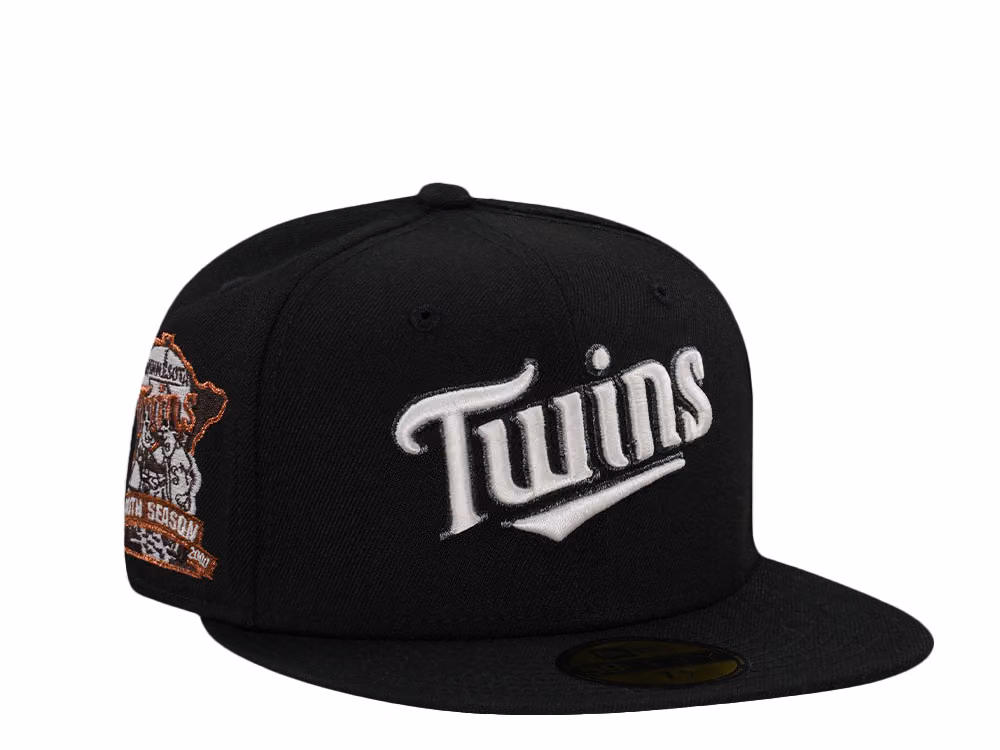 New Era Minnesota Twins 40th Anniversary Black Glow Prime Edition 59Fifty Fitted Hat front