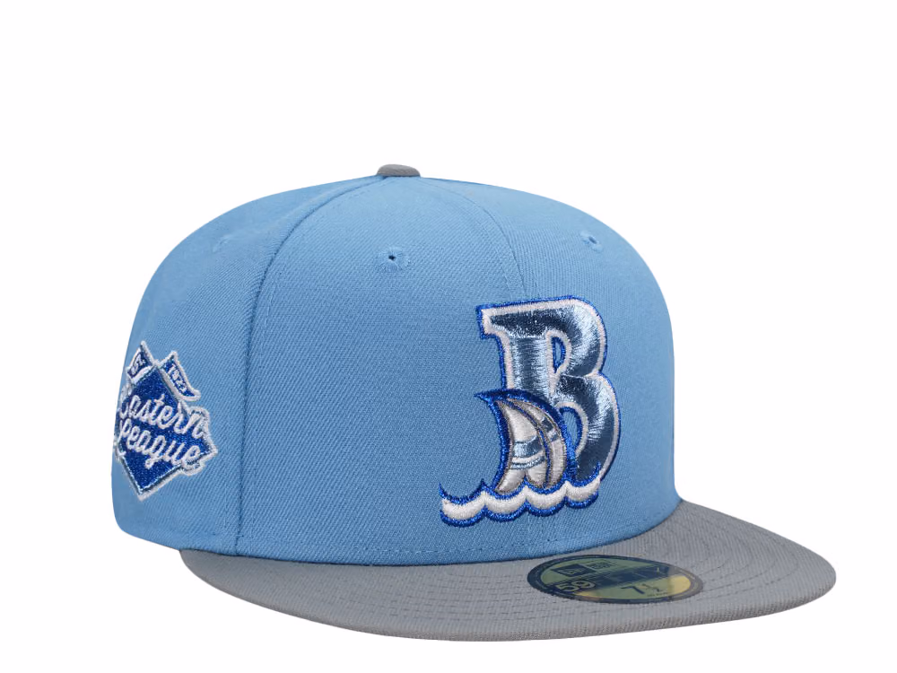 New Era Bowie Baysox Eastern League Edition Sky Blue 59Fifty Fitted Hat front