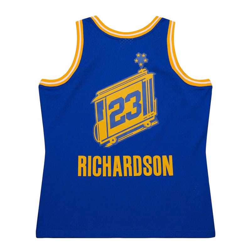 Jason Richardson #23 Golden State Warriors 2004-05 Mitchell & Ness Swingman NBA Jersey Blue view 2