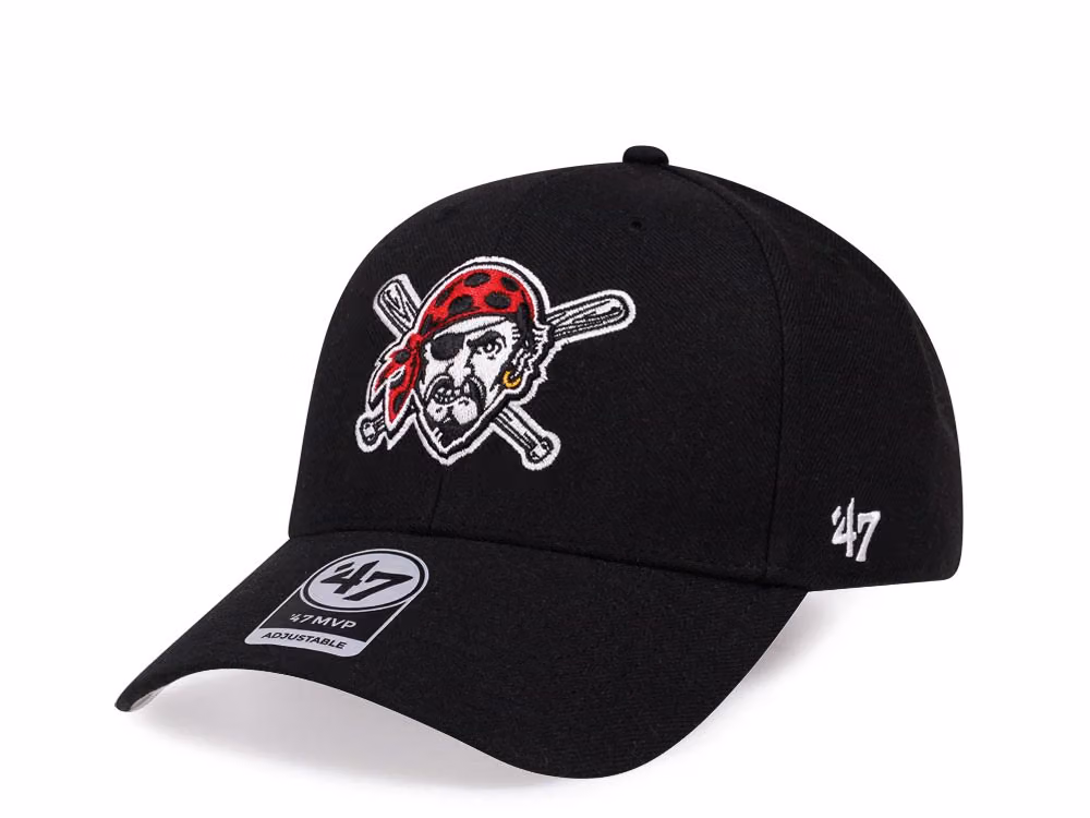 47Brand Pittsburgh Pirates Classic Black Strapback Hat front