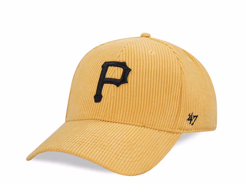 47Brand Pittsburgh Pirates Maize Thick Cord MVP Strapback Hat front