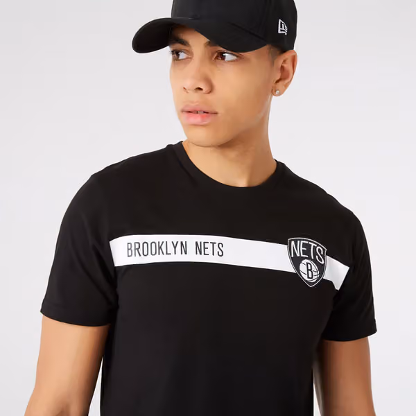 Brooklyn Nets New Era Stripe NBA T-Shirt view 4