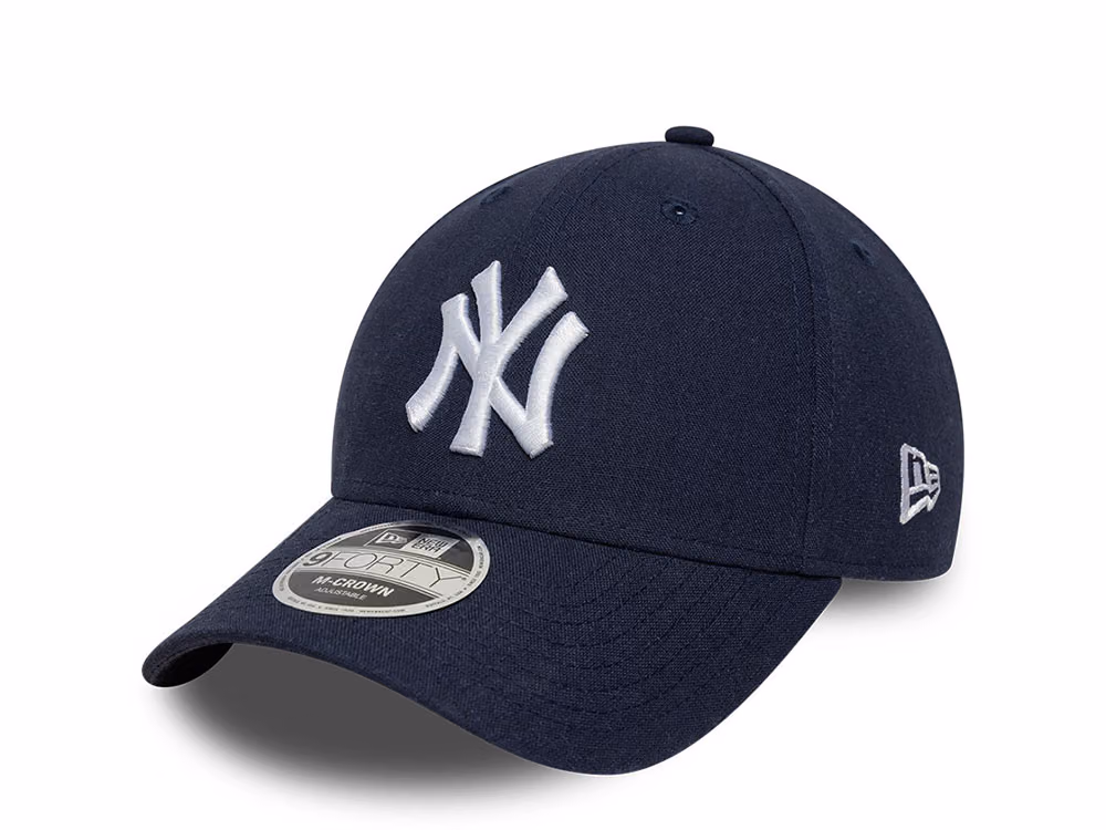 New Era New York Yankees Linen Navy Edition 9Forty M Crown Snapback Hat front