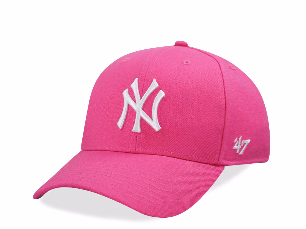 47Brand New York Yankees Magenta MVP Snapback Hat front