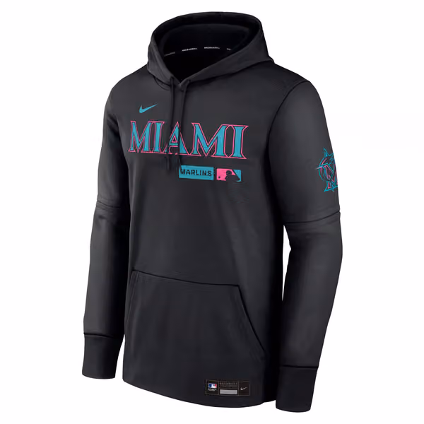 Miami Marlins City Connect 2026 MLB Authentic Therma Hoodie Black view 1