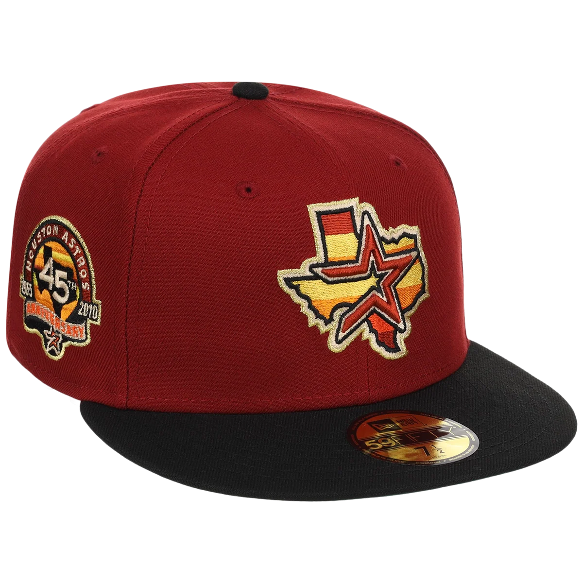 Houston Astros Space City Sunrise - New Era 59FIFTY Red/Black front view