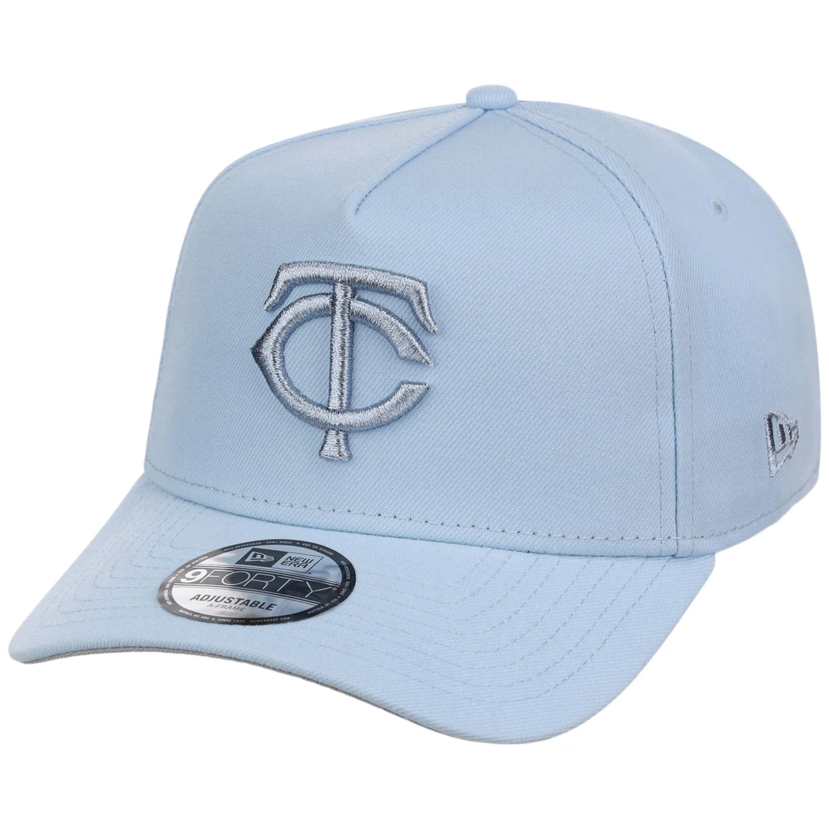 Minnesota Twins MLB Glacial Blue New Era 9FORTY A-Frame detail view