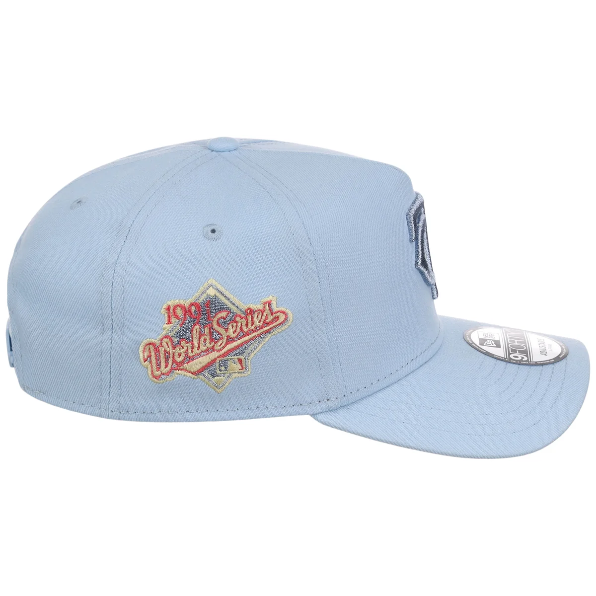 Minnesota Twins MLB Glacial Blue New Era 9FORTY A-Frame detail view