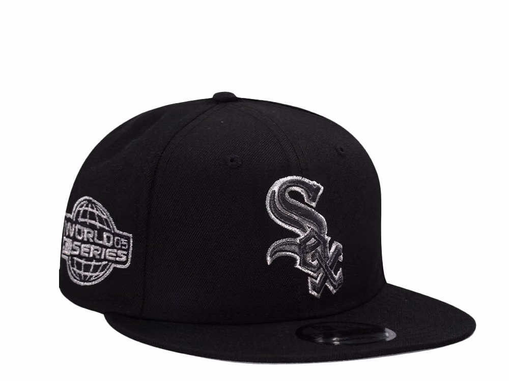 New Era Chicago White Sox World Series 2005 Black Metallic Edition 9Fifty Snapback Hat front
