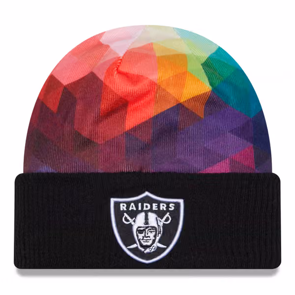 Las Vegas Raiders 2023 NFL On-Field Crucial Catch New Era Knit Hat product photo