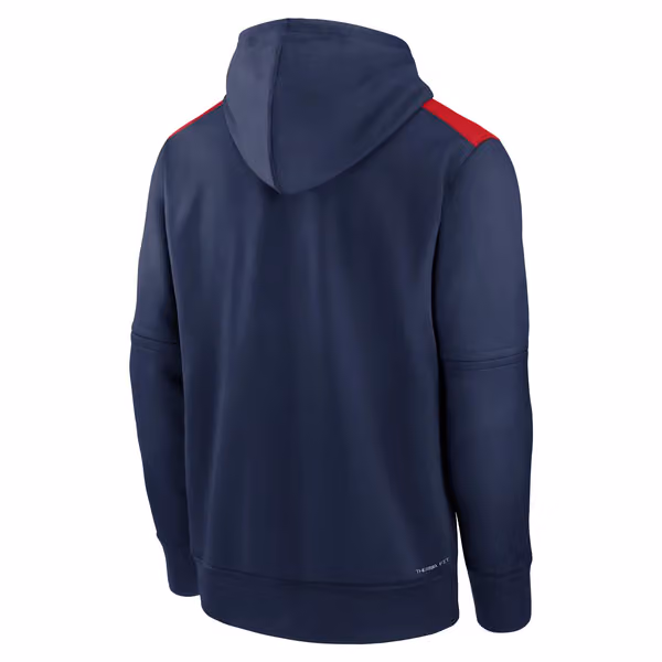 Atlanta Braves 2025 MLB Authentic Performance Therma Hoodie Navy view 2