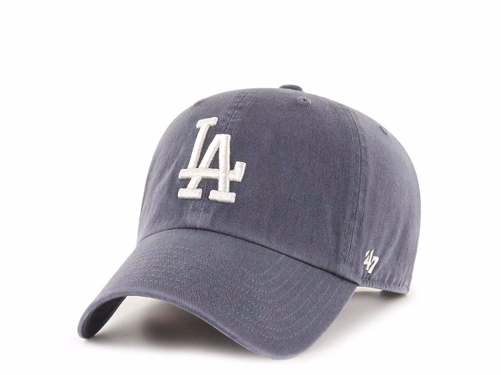 47Brand Los Angeles Dodgers Vintage Navy Clean up Strapback Hat front