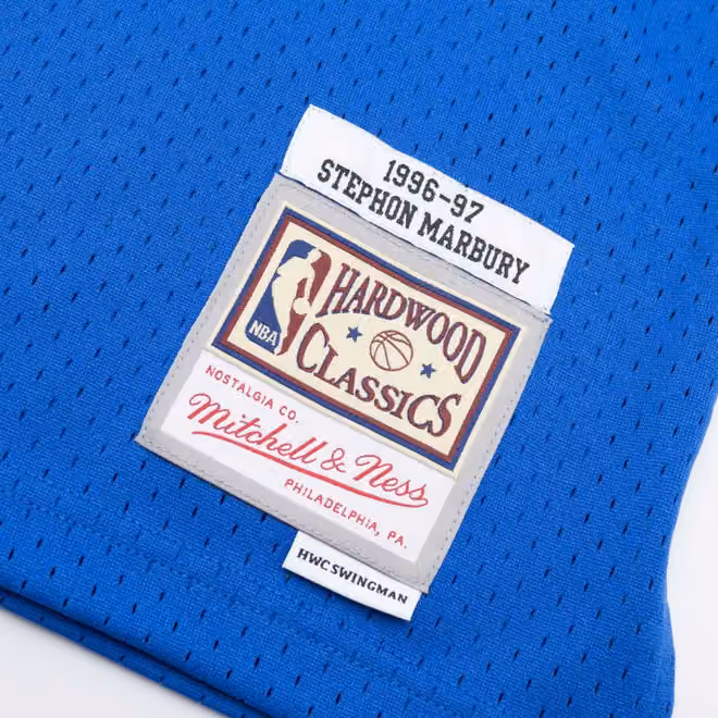 Stephon Marbury #3 Minnesota Timberwolves 1996-97 Mitchell & Ness Swingman NBA Jersey Blue view 4