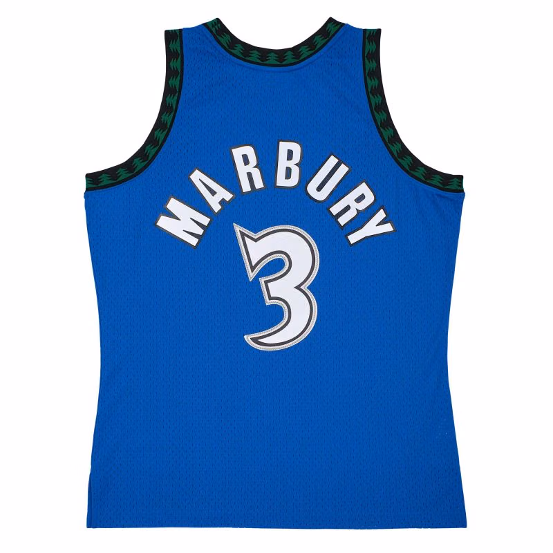 Stephon Marbury #3 Minnesota Timberwolves 1996-97 Mitchell & Ness Swingman NBA Jersey Blue view 2
