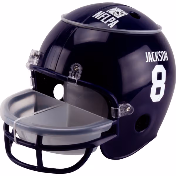 Lamar Jackson #8 Baltimore Ravens NFLPA Snack Helmet (incl. Team Sticker-Set) view 1