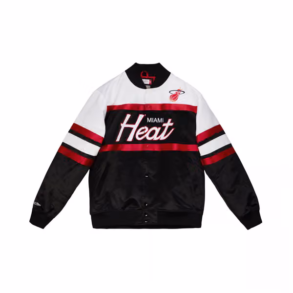 Miami Heat Mitchell & Ness Script Heavyweight Satin NBA Jacket view 1