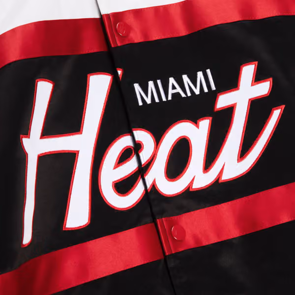 Miami Heat Mitchell & Ness Script Heavyweight Satin NBA Jacket view 3