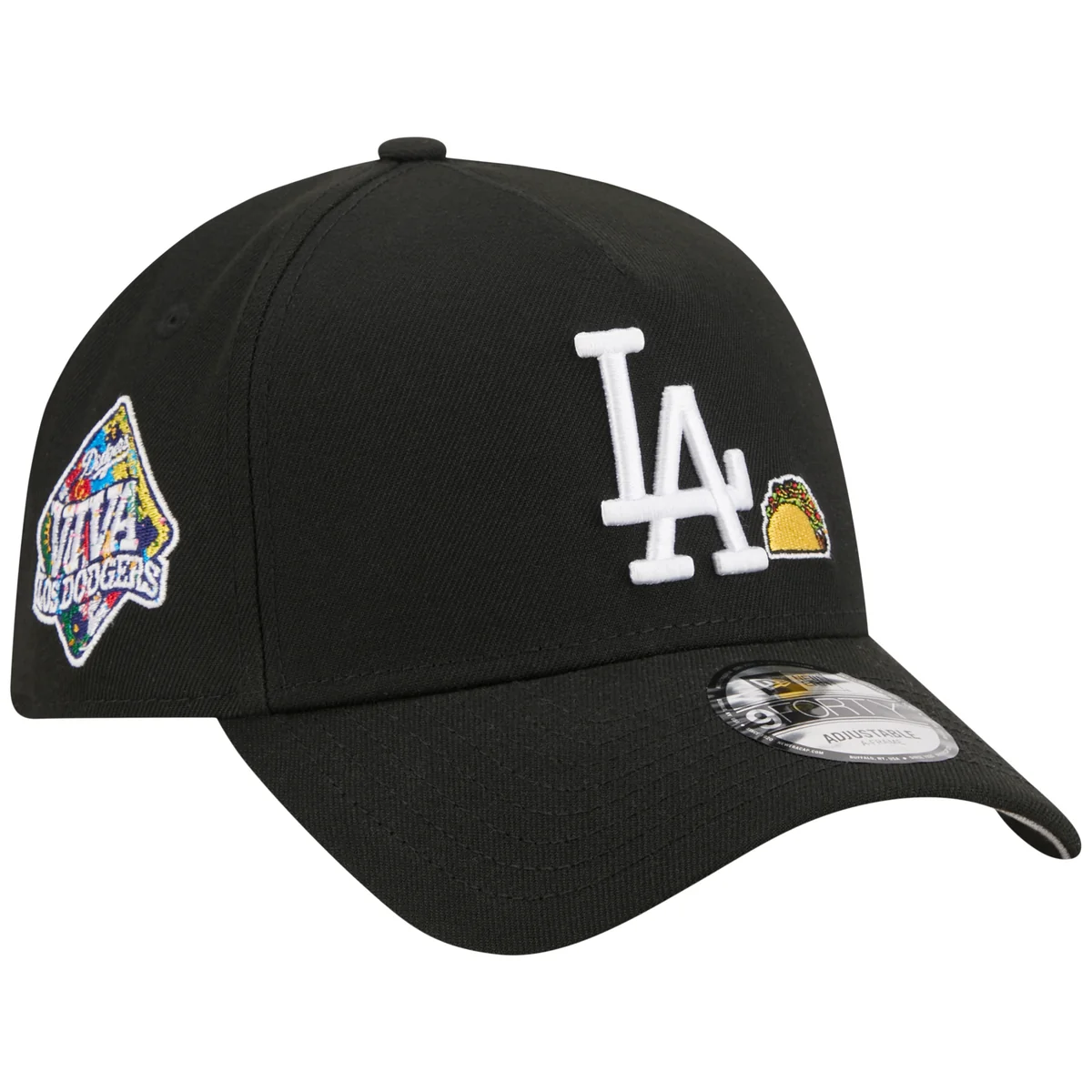Los Angeles Dodgers Los Angeles Crown the City - Taco - Black/Black New Era 9FORTY front view