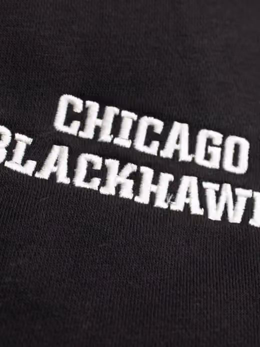 Chicago Blackhawks Letterman Hooded NHL Jacket Black view 4