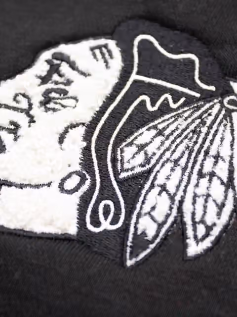 Chicago Blackhawks Letterman Hooded NHL Jacket Black view 3