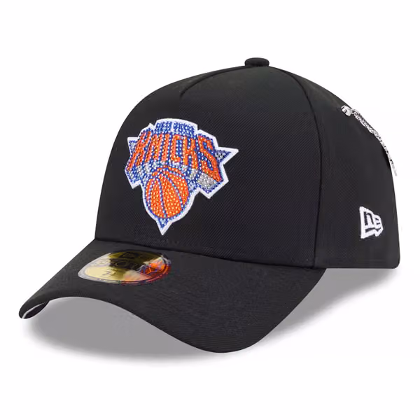 New York Knicks 2026 NBA Draft On-Stage Crystal 59FORTY A-Frame Fitted Cap Black product photo