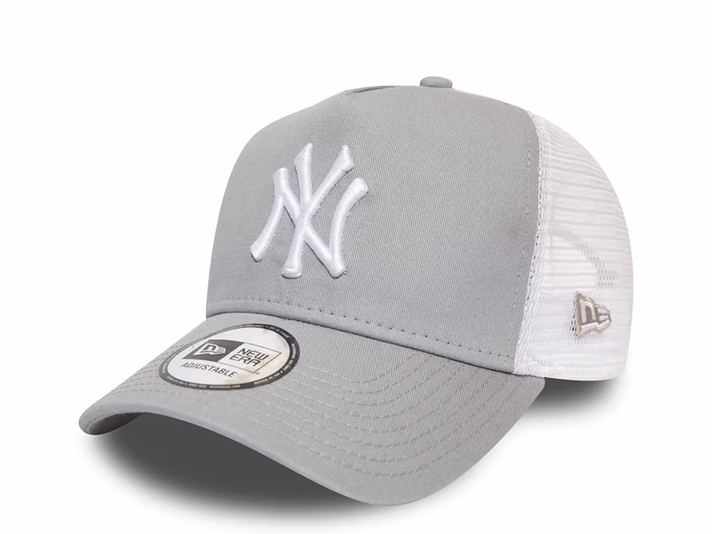 New Era New York Yankees 2Tone Grey A Frame Trucker Snapback Hat front