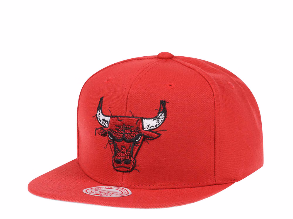 Mitchell & Ness Chicago Bulls NBA Embroidery Glitch Hardwood Classic Snapback Hat front