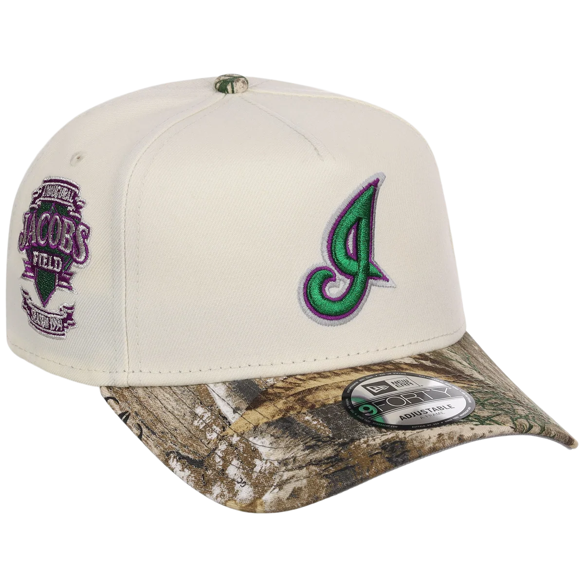 Cleveland Guardians MLB Purple Trees New Era 9FORTY front view
