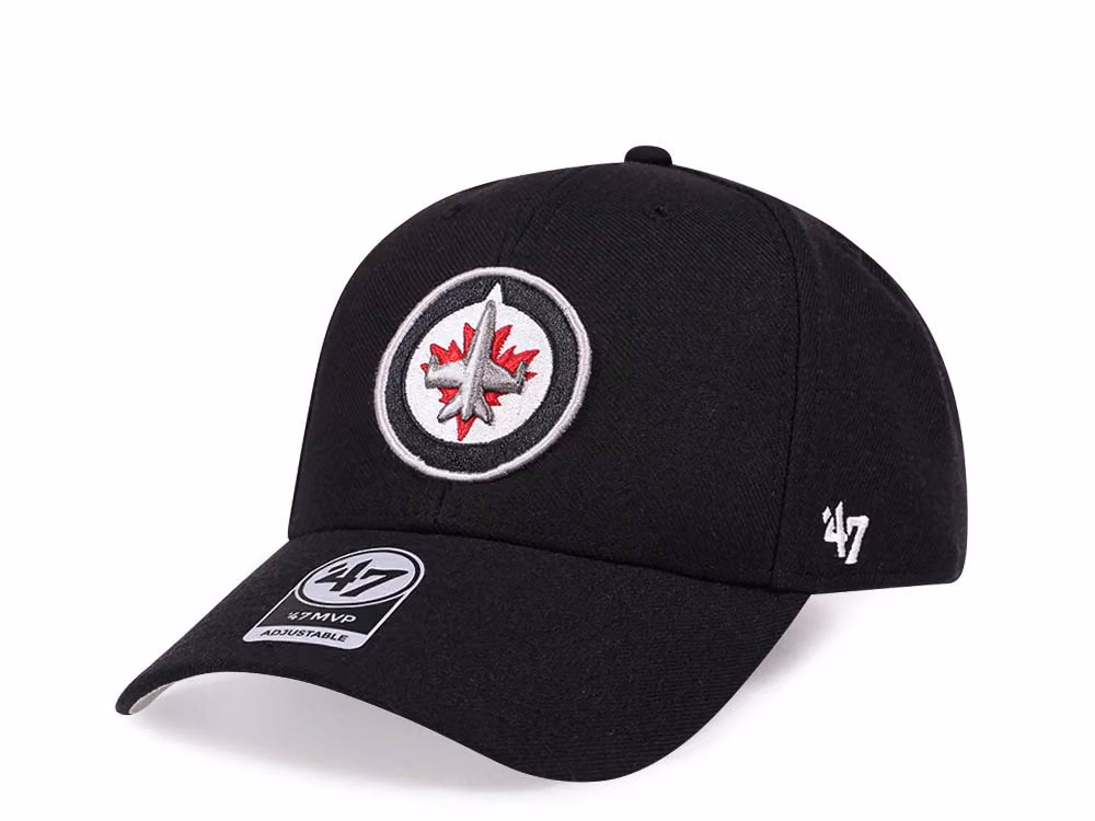 47Brand Winnipeg Jets Classic Black Strapback Hat front