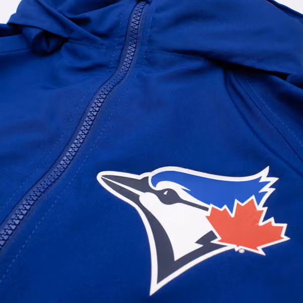 Toronto Blue Jays MLB Quarter Zip Windbreaker Jacket Blue view 3