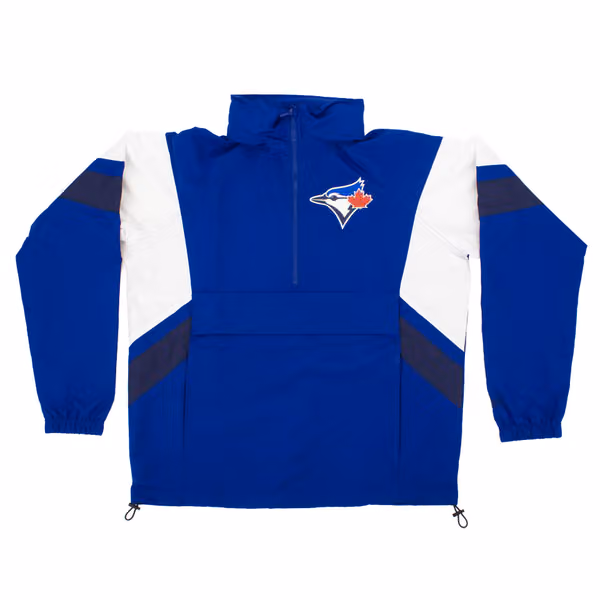 Toronto Blue Jays MLB Quarter Zip Windbreaker Jacket Blue view 1