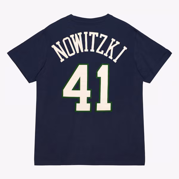Dirk Nowitzki #41 Dallas Mavericks Name & Number NBA Tee view 1