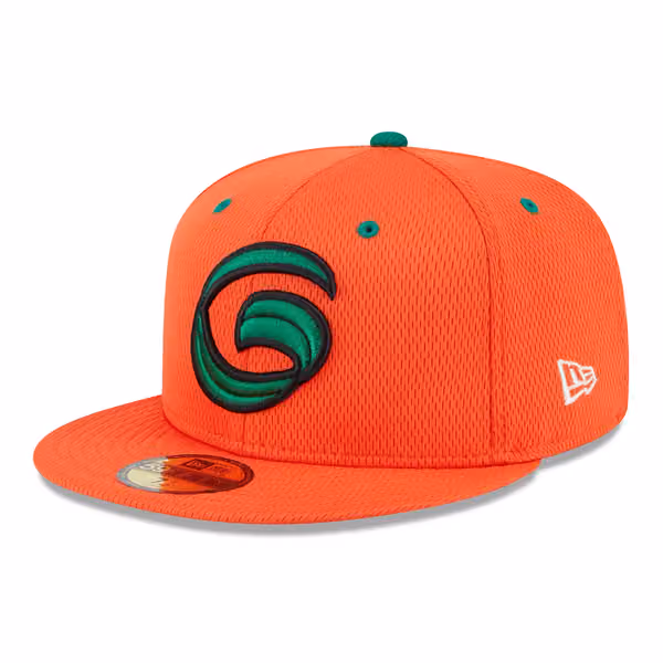 Greensboro Grasshoppers MiLB Batting Practice Authentic 59FIFTY Fitted Cap Orange product photo