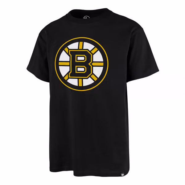 Boston Bruins Team Logo '47 Echo NHL T-Shirt Black view 1