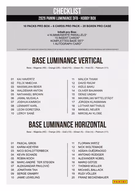 2026 Panini Luminance Germany DFB Football Hobby Box view 7