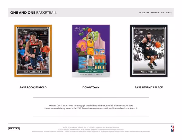 2019/20 Panini One and One Basketball Hobby Box NBA view 4