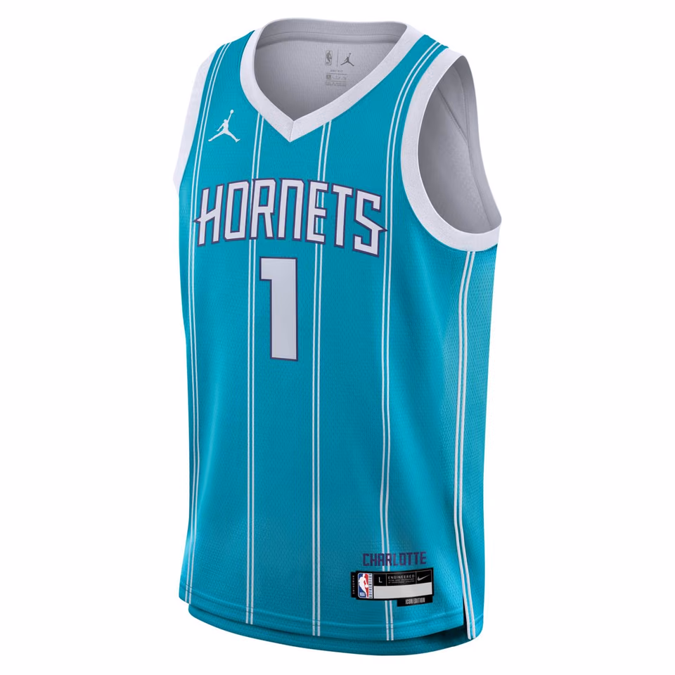 Lamelo Ball #1 Charlotte Hornets Jordan Swingman NBA Jersey Teal (YOUTH) view 2