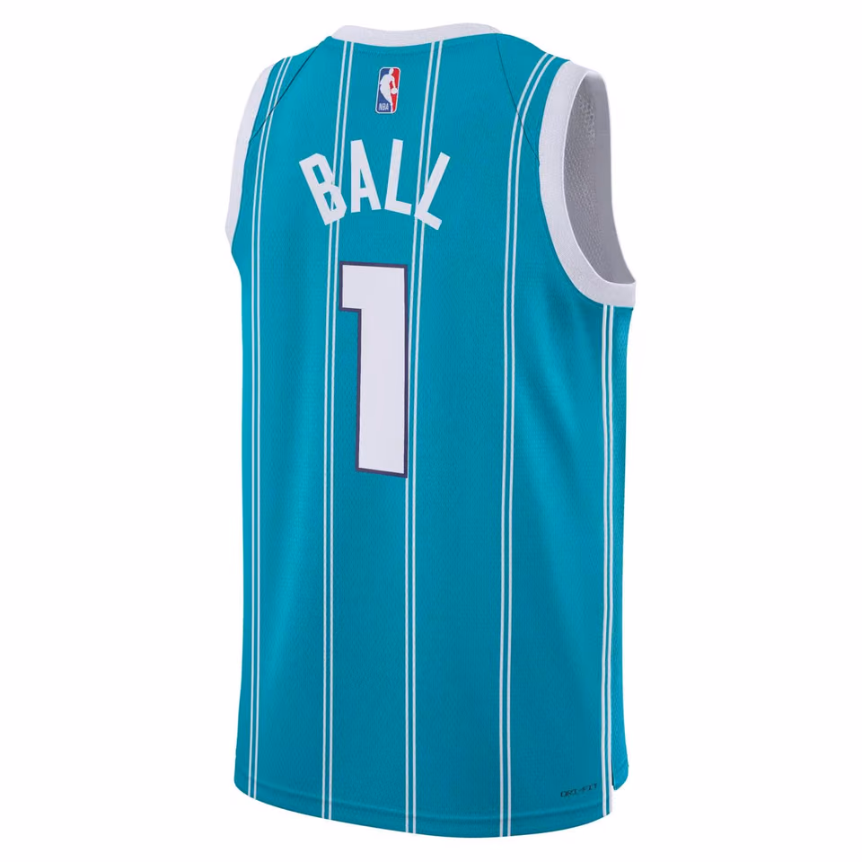 Lamelo Ball #1 Charlotte Hornets Jordan Swingman NBA Jersey Teal (YOUTH) view 3