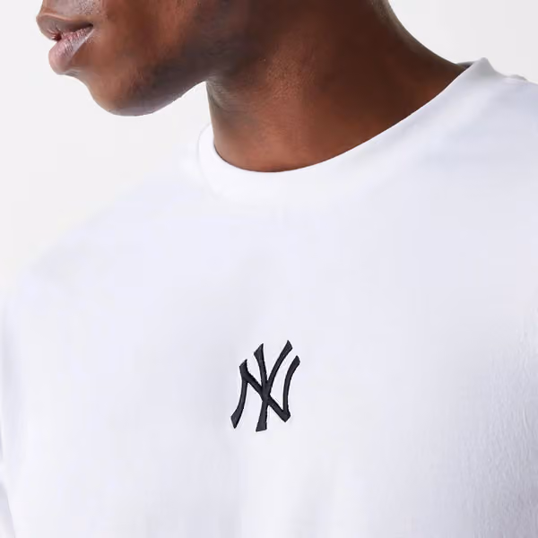 New York Yankees Small Logo MLB Oversized T-Shirt White view 8