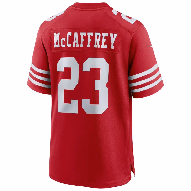 Christian McCaffrey #23 San Francisco 49ers Nike Game NFL Jersey Red view 3