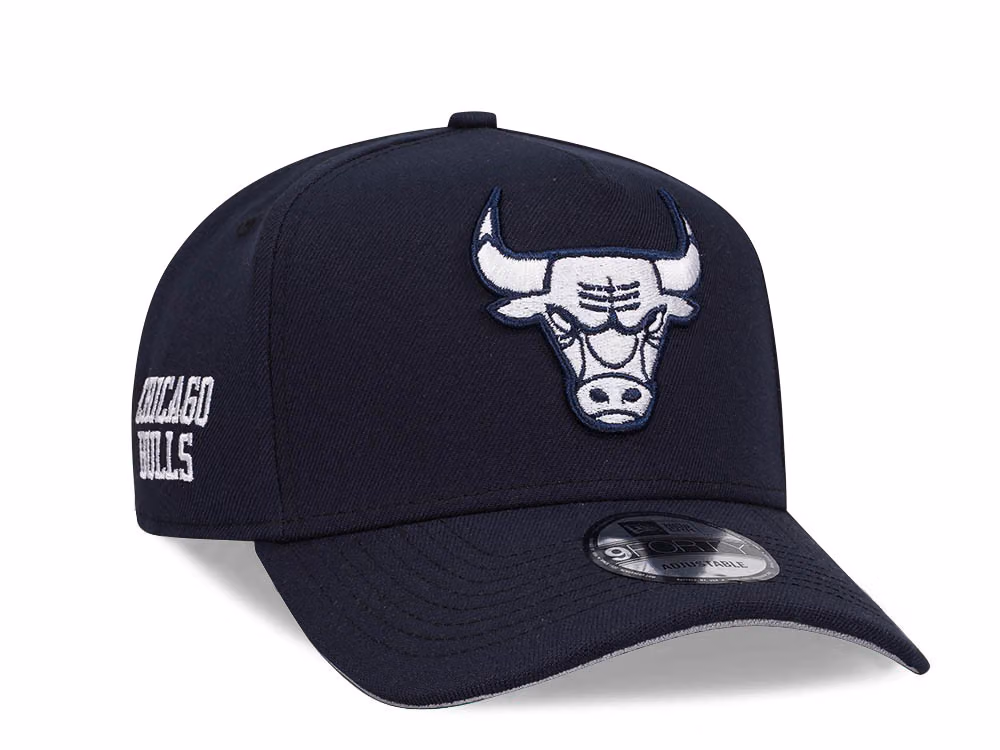 New Era Chicago Bulls C Dub Navy 9Forty A Frame Snapback Hat front