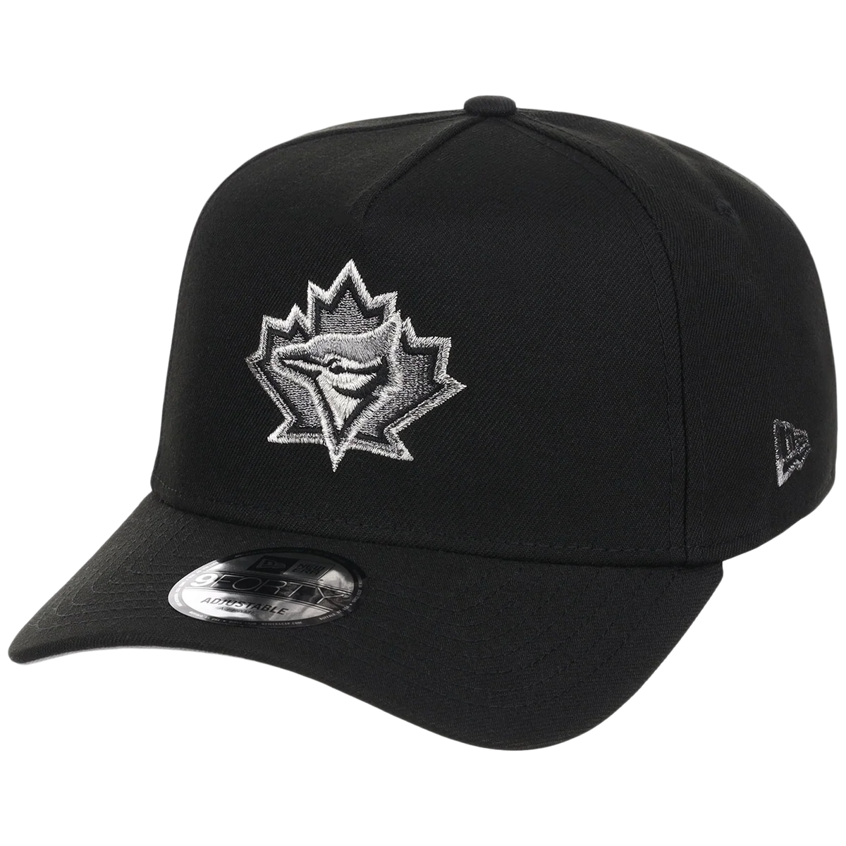 Toronto Blue Jays Toronto Crown the City - Liquid Titanium New Era 9FORTY (Black/Black) detail view
