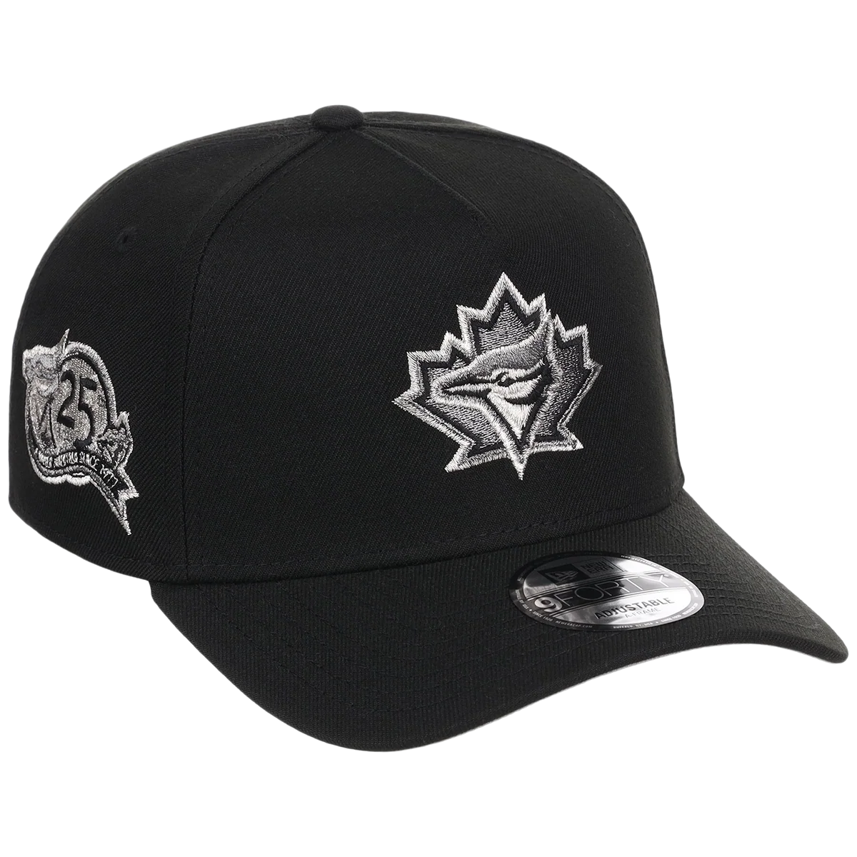 Toronto Blue Jays Toronto Crown the City - Liquid Titanium New Era 9FORTY (Black/Black) front view