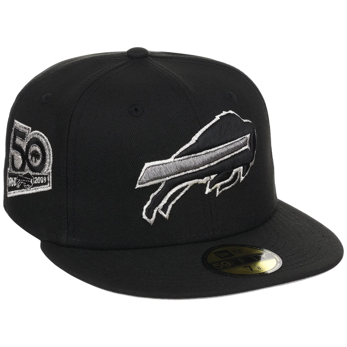 Buffalo Bills NFL Liquid Titanium New Era 59FIFTY front view