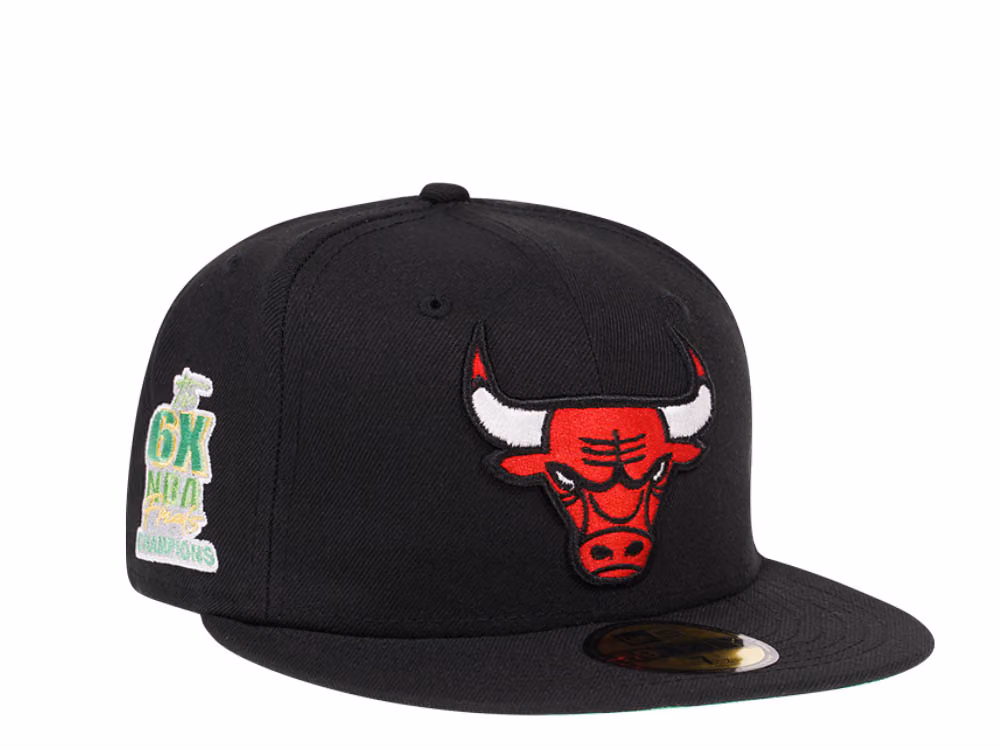 New Era Chicago Bulls Citruspop Patch The 6x NBA Finals Champions 59fifty Fitted Hat front
