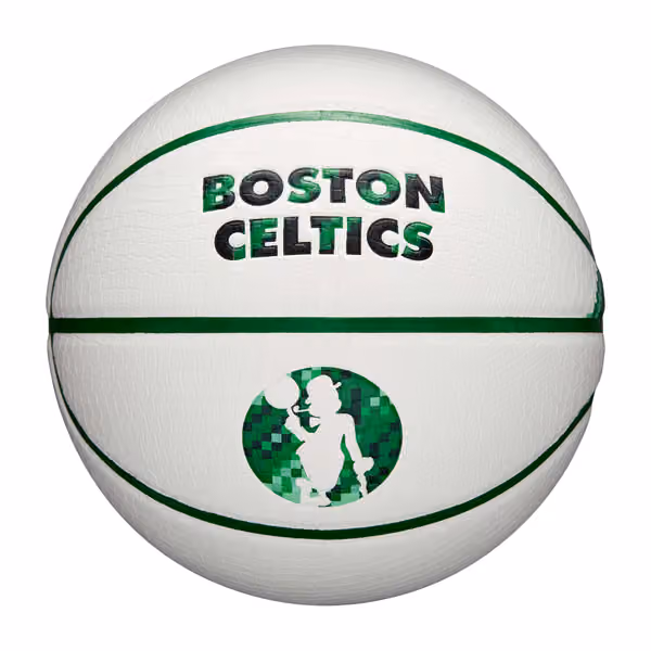 Boston Celtics Pixel NBA Basketball White (Size 7) view 1