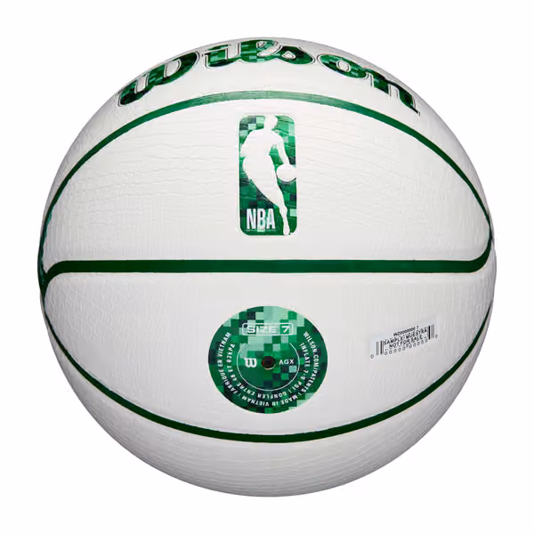 Boston Celtics Pixel NBA Basketball White (Size 7) view 6